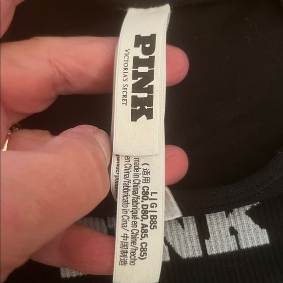 Victoria's Secret PINK Black Sports Bra Size L - Picture 2 of 3